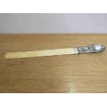 An Edwardian silver Ivory paper knife Birmingham 1901,