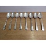 Eight Walker & Hall silver serving spoons, Sheffield 1918,