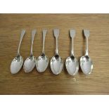 Six silver John Round & Son teaspoons, two different types Sheffield, 1893 & 1907,