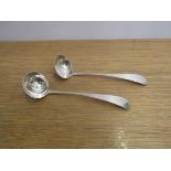 A pair of James Mckay silver ladles, Edinburgh 1863, monogrammed handles,