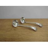 A pair of William Auld silver ladles, Edinburgh 1895,