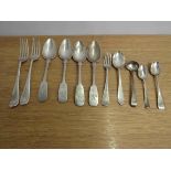 Flatware to include English silver 198g and four spoons marked 750 F.