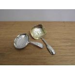 Two 18th Century silver caddy spoons Joseph Taylor 1799 and Joseph Willmore 1790,