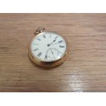 An 18ct gold keyless wind open faced pocket watch marked I.J.T.
