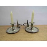 A pair of Matthew Boulton chamber candlesticks