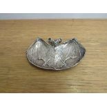 A Victorian William Hutton & Sons novelty dish in the form of a bat with outswept wings,