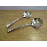 A pair of George Turner & Thomas William Biddell silver spoons / ladles,