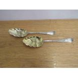 Two Georgian silver berry spoons 87g