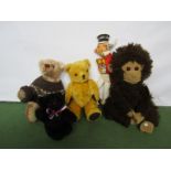 A collection of soft toys including Deans Rag Book Bear, Bush bear,