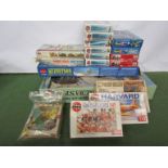 A collection of model kits including Revell and Airfix