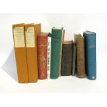 A small collection of mainly literature volumes including Hemingway "For Whom the Bell Tolls",