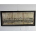 A framed and glazed etching of the South West Prospect of Yarmouth in the County of Norfolk,