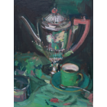 'Still life with silver cafetière' by Luke Martineau