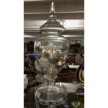 A Greer's Special O.V.J selection old vatted Highland whisky glass dispenser with brass tap.
