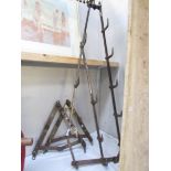 3 metal hanging racks.