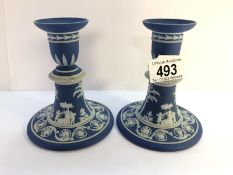 A pair of early Wedgwood candlesticks circa 1890.
