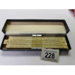 The "Unique" Log-Log slide rule in original box, made in England.