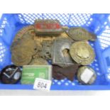 A quantity of brass safe plates etc.