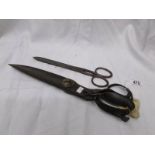 A pair of tailor's shear's with USA makers mark and one other.