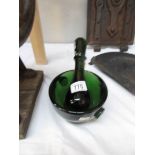 An unusual Victorian green glass pestle and mortar.