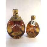 A vintage Dimple whisky and a smaller vintage Dimple whisky.