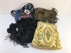 4 vintage beaded evening bags.