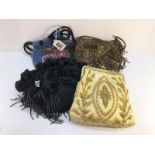 4 vintage beaded evening bags.