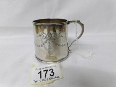 A silver mug, Birmingham 1923.