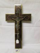 A wood and brass crucifix.