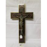 A wood and brass crucifix.