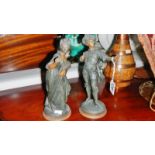 A pair of spelter figures