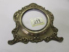 A silver photograph frame front, hall marked J.G, Birmingham 1907.