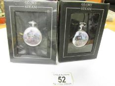 2 'Glory of Steam' collector's pocket watches.