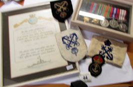 A cased set of 5 WW2 medals with bar and ribbon. Minesweeping 1945 -51 MX 729588 L Holman A/ERA RN.