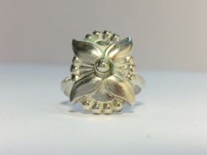 A George Jensen silver ring, size N.