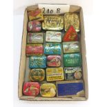 A collection of gramophone needle tins, some with contents.