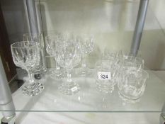 A set of 6 Wine glasses and 6 Whisky Tumblers by Villleroy & Boch, Arabelle design.