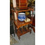 A 2 tier walnut Canterbury (with fretwork)