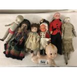 A collection of antique and collectable dolls.