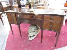 A mahogany 2 drawer, 2 door string inlaid sideboard.