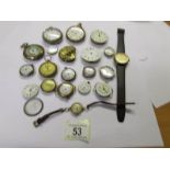 A large quantity of pocket, fob, wrist watches and movements for spares.
