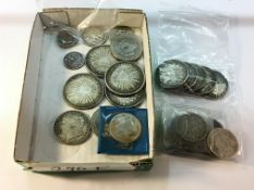 An interesting collection of coins including Elizabethan coin,