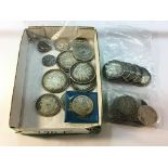 An interesting collection of coins including Elizabethan coin,