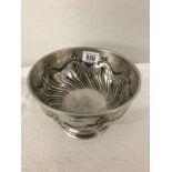 A hall marked silver footed fruit bowl.