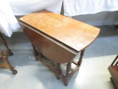 A small oak gate leg table.