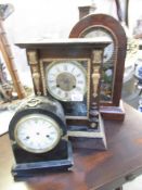 3 old mantel clocks.