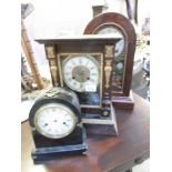 3 old mantel clocks.