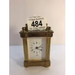 A Matthew Norman vintage brass carriage clock, Swiss, 11 jewels.