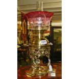A original Victorian brass oil lamp circa 1860 - 1900.