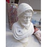 A bust of a bearded man.